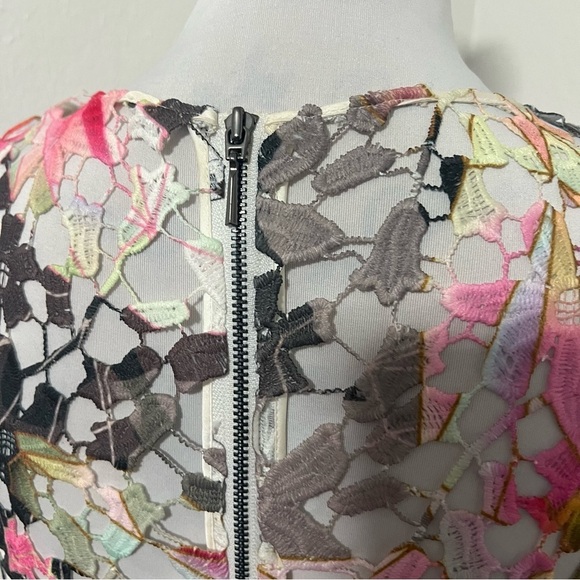 Elie Tahari Women’s Pink and Green Size 4 Sleeveless Sundress Lined Embroidered - Picture 7 of 13